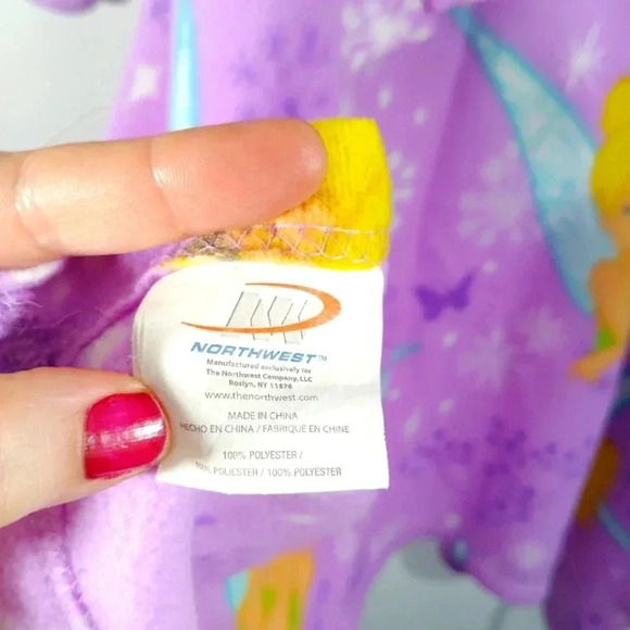 Disney Fairies Tinkerbell Snuggler Robe Blanket with Arms Fairy Tink Cozy - Picture 5 of 17